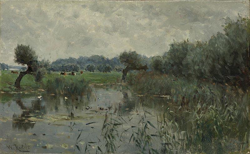 Willem Roelofs In the Floodplains of the River IJssel Sweden oil painting art
